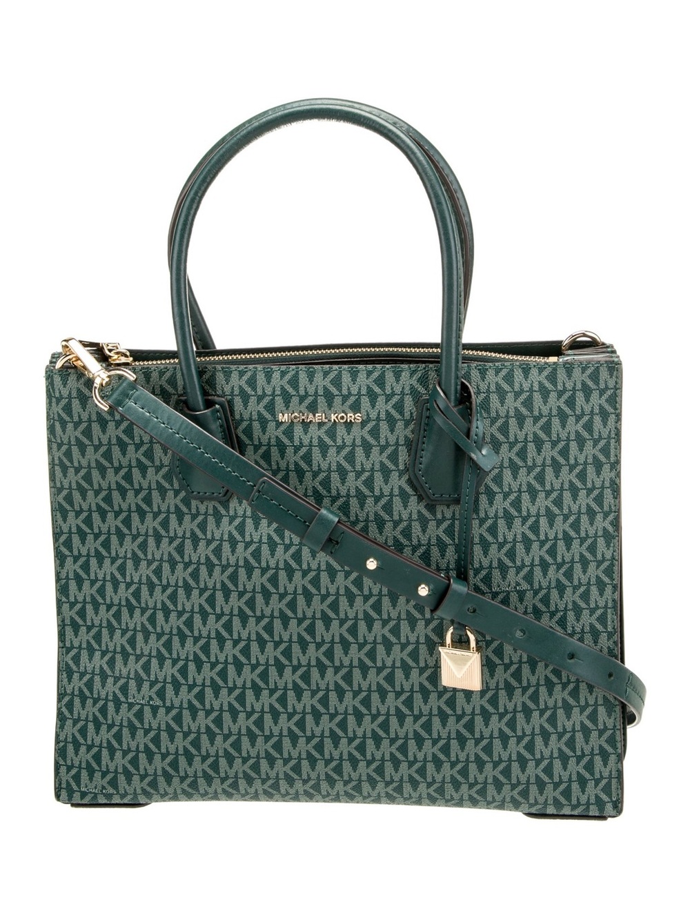 Michael Kors Dark Green Signature Monogram Tote